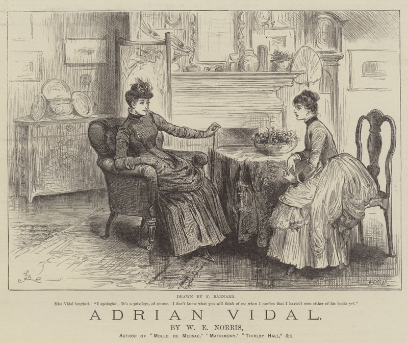 Adrian Vidal, door W E Norris door Frederick Barnard