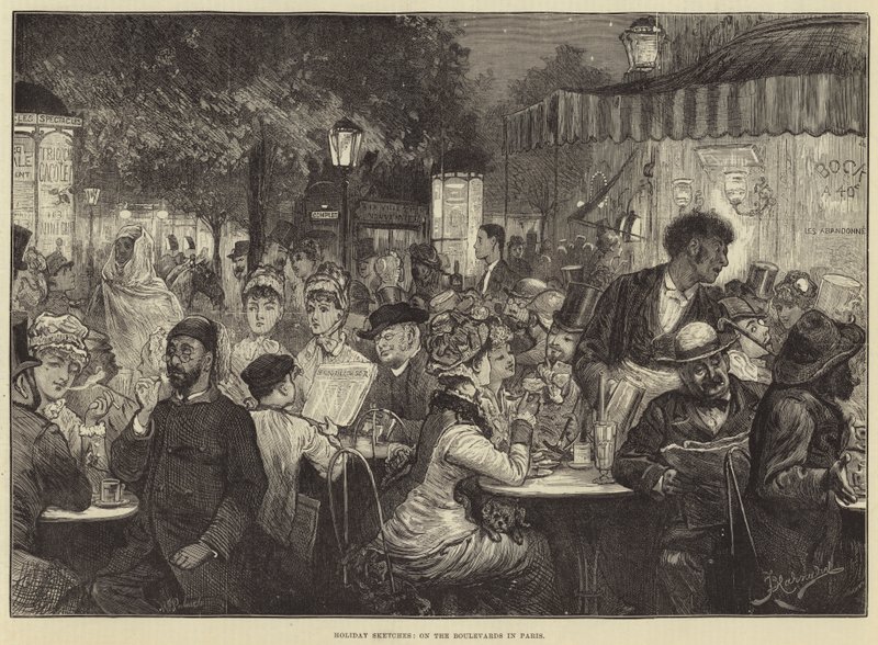 Vakantieschetsen, op de Boulevards in Parijs door Frederick Barnard