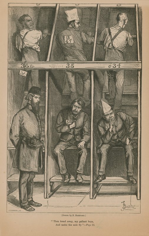 Gevangenen op de tredmolen door Frederick Barnard
