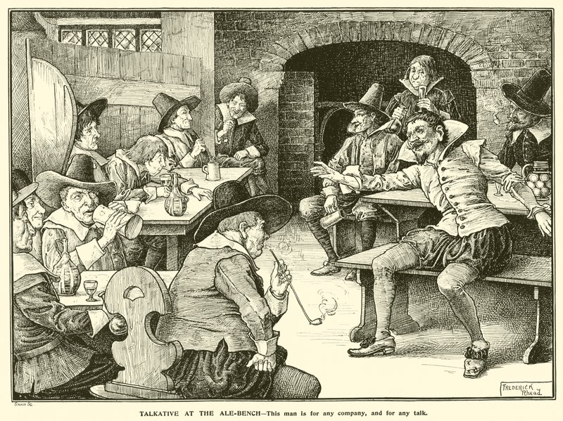 Praatziek bij de kroeg door Frederick Hurten Rhead