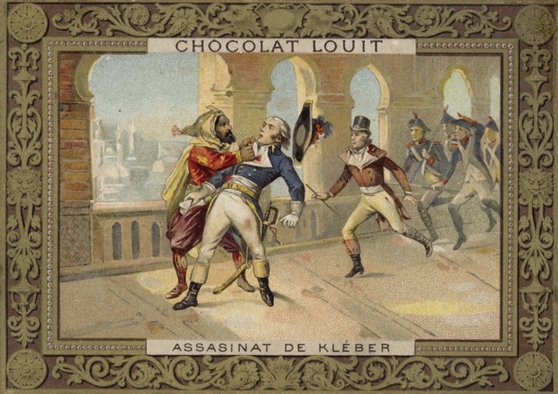 Moord op Jean-Baptiste Kléber, commandant van de Franse troepen in Egypte, Caïro, 1800 door French School