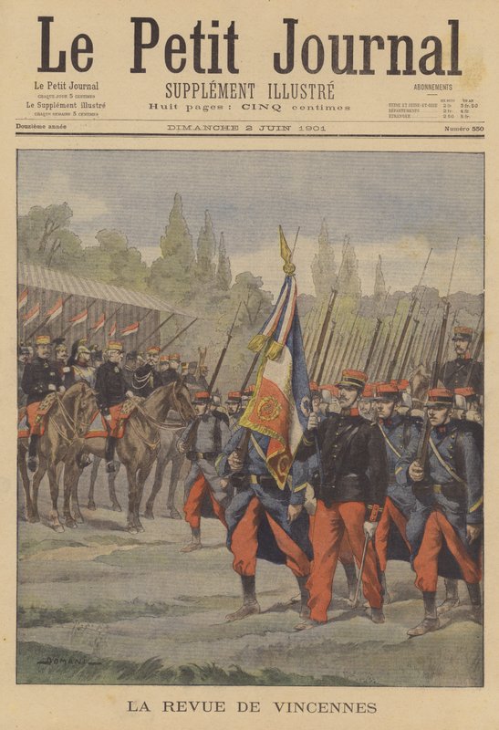 Franse legerparade in Vincennes door French School