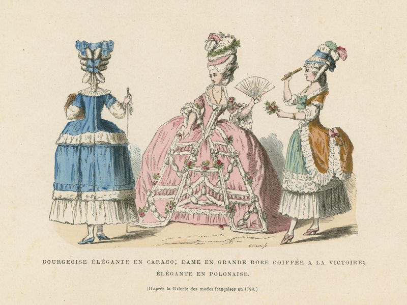 Franse damesmode, 1780 door French School