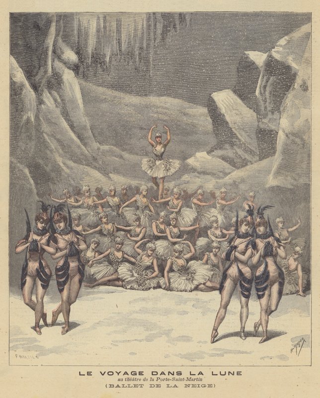 Groot ballet van de sneeuwvlokken door French School