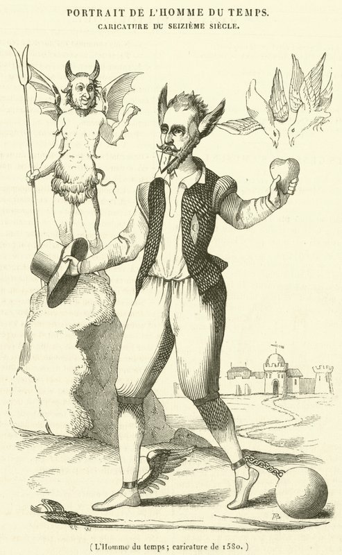 LHomme du temps, karikatuur van 1580 door French School