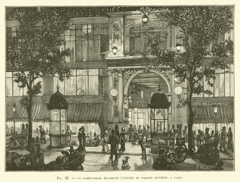 De Zon-Lamp Die De Ingang Van De Passage Jouffroy, In Parijs, Verlicht door French School