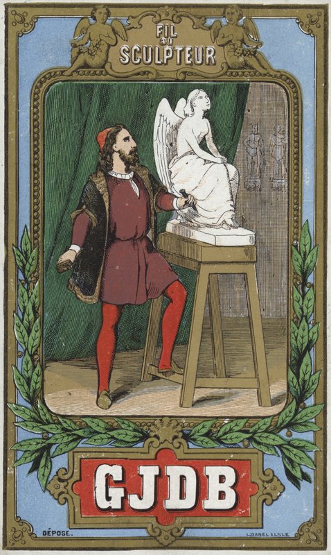 Label voor beeldhouwersdraad door French School