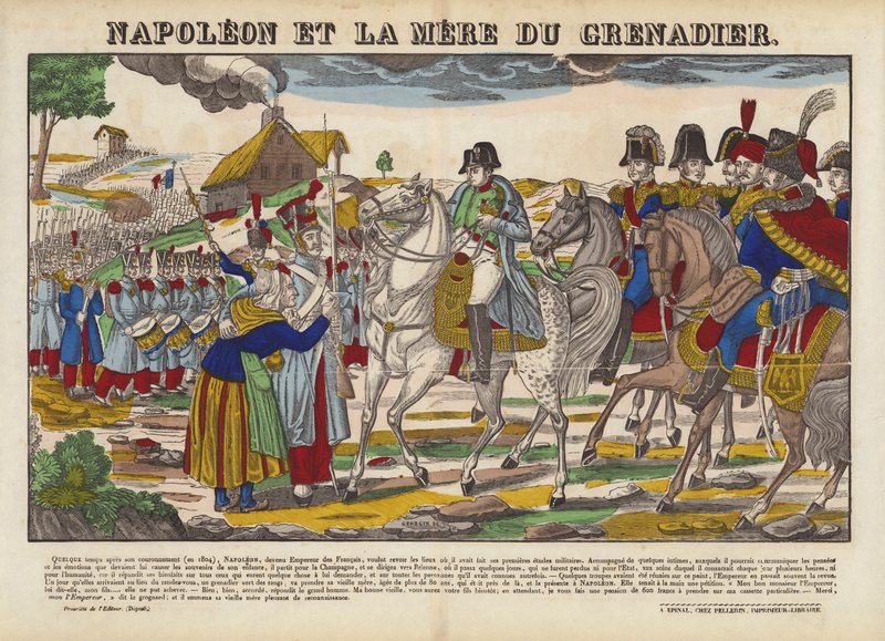Napoleon en de moeder van de grenadier door French School