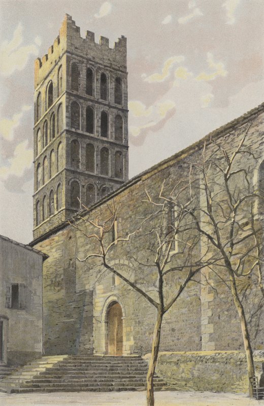 Elne, Kerk, Zuidelijke Zijgevel en Klokkentoren door French Photographer