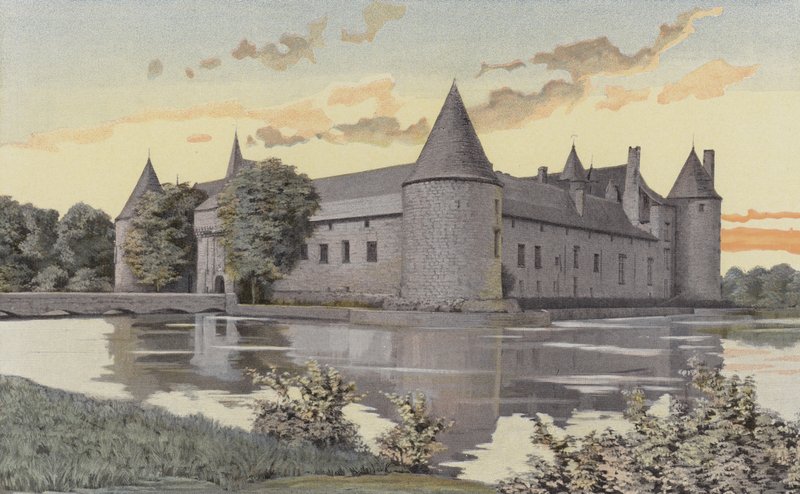 Le Plessis-Bourre, Kasteel, Zuidwestelijke Uitzicht door French Photographer