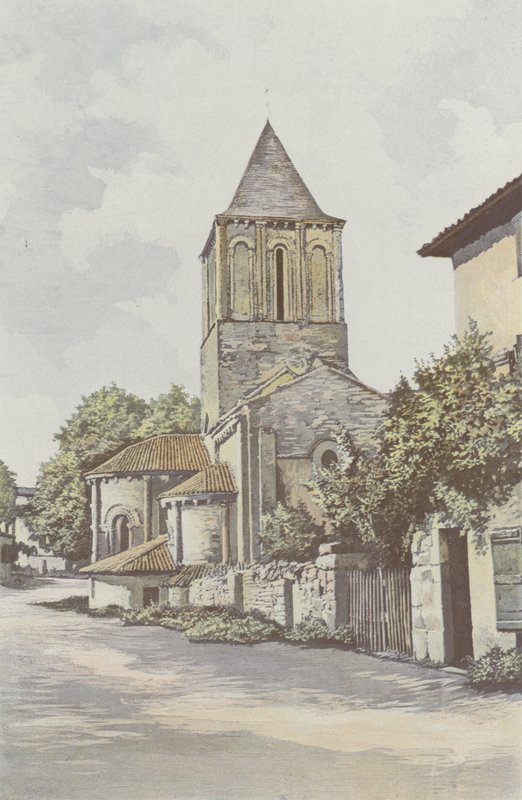 Melle, Kerk Saint-Pierre, Apsis en toren door French Photographer