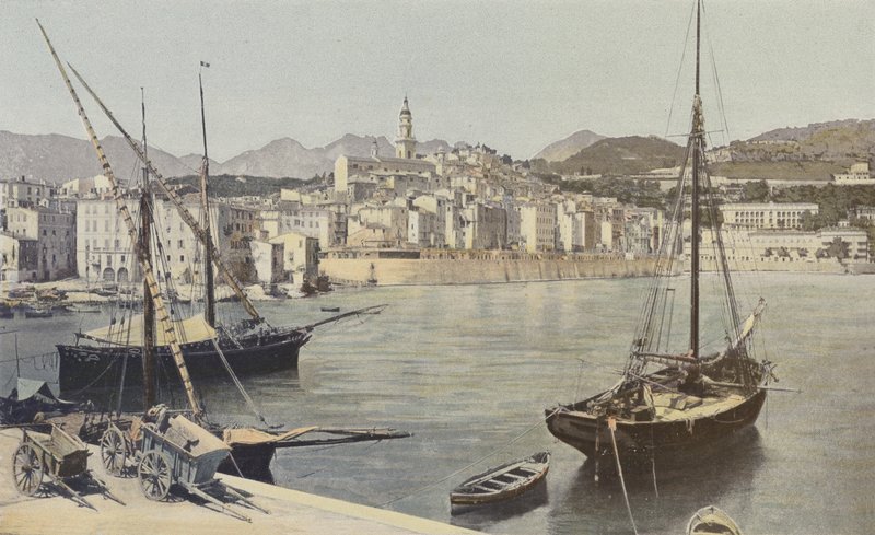 Menton, Haven en Oude Stad door French Photographer