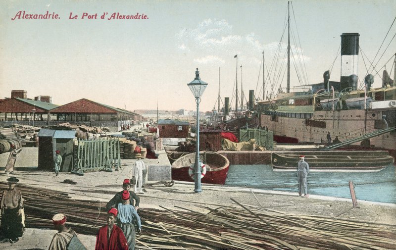 De haven, Alexandrië (kleur foto) door French Photographer