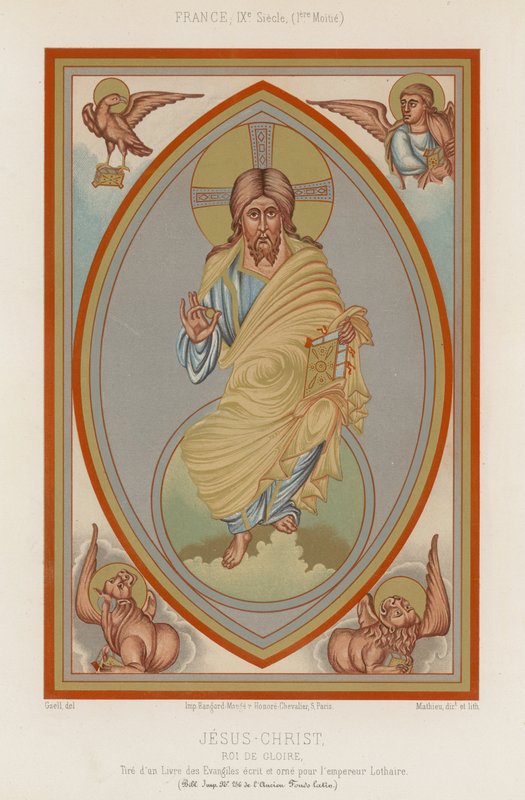 Een 9e-eeuwse afbeelding van Jezus Christus door French School