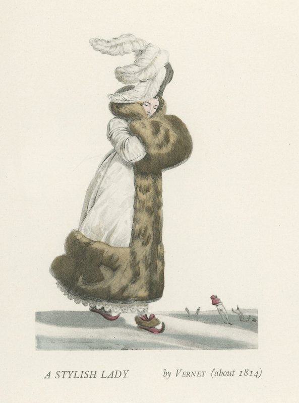 Een stijlvolle dame (circa 1814) door French School