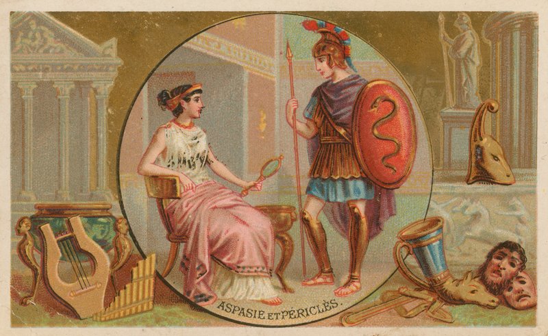 Aspasia en Pericles door French School