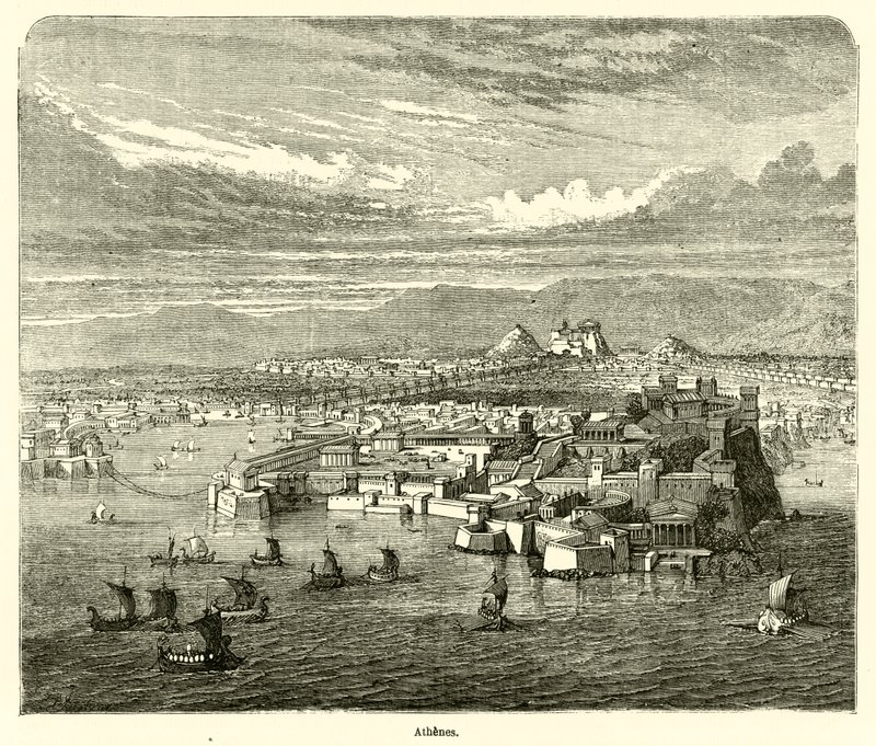 Athene (gravure) door French School