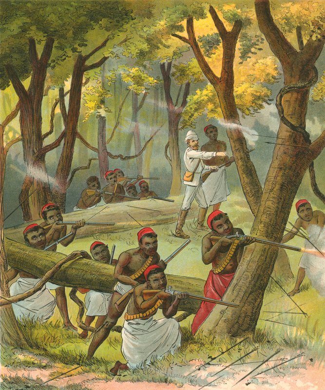 Aangevallen door inboorlingen in Afrika door French School