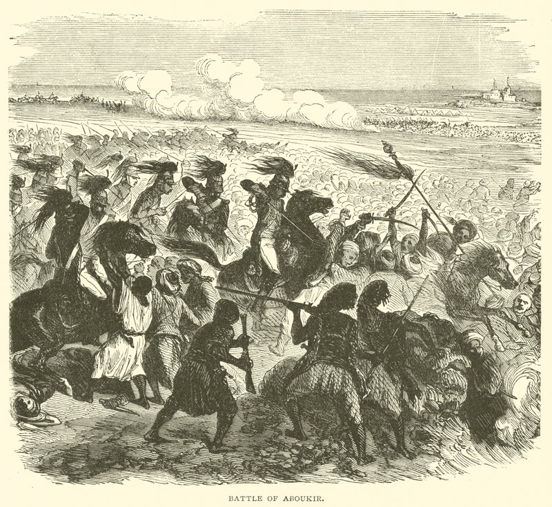 Slag bij Aboukir (gravure) door French School