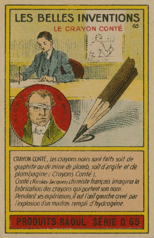Mooie uitvindingen kaart, Conte krijt door French School