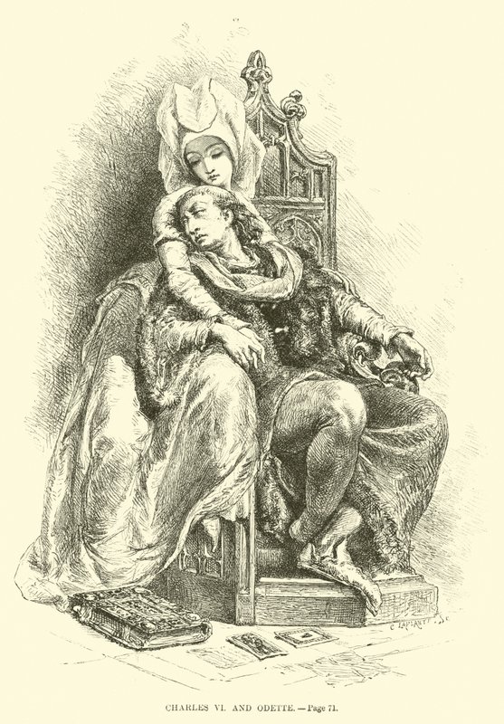 Karel VI en Odette door French School