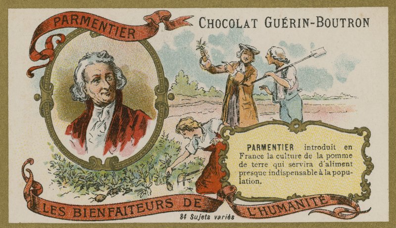 Chocolat Guerin-Boutron handelskaart, Antoine-Augustin Parmentier door French School
