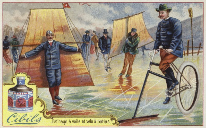 Cibils-kaart met schaatsen door French School