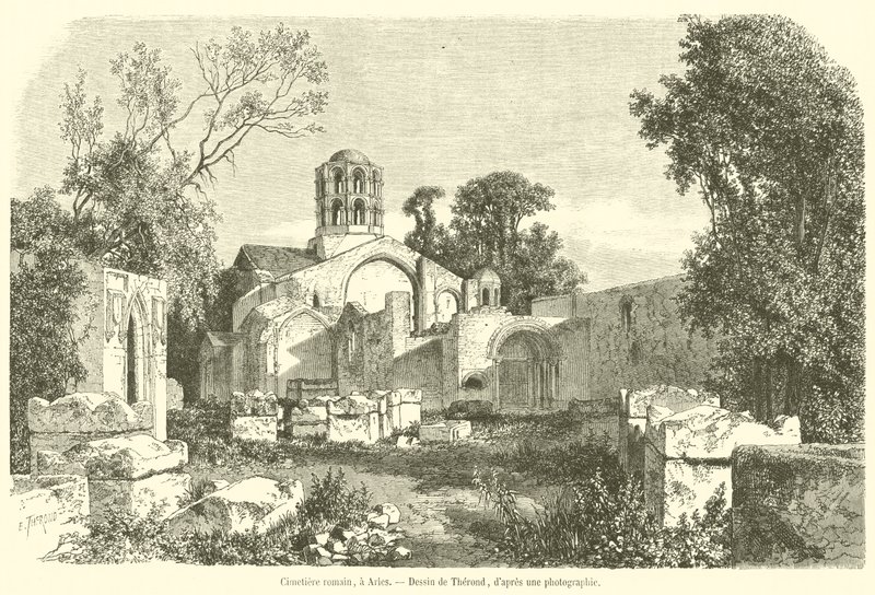 Romeins kerkhof, in Arles door French School
