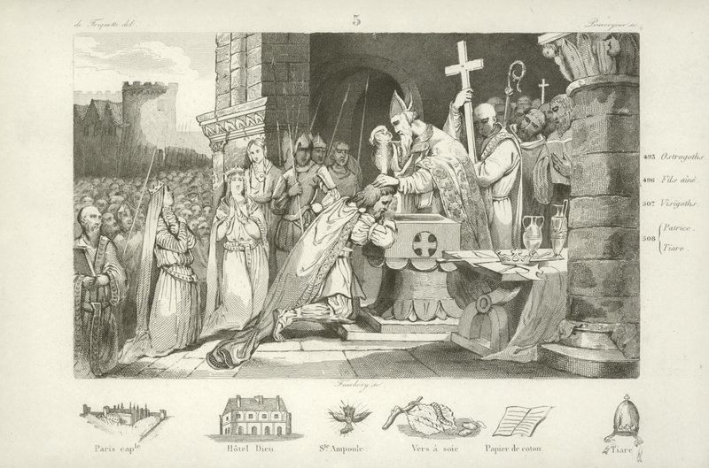 Clovis I, Merovingische koning van de Franken door French School