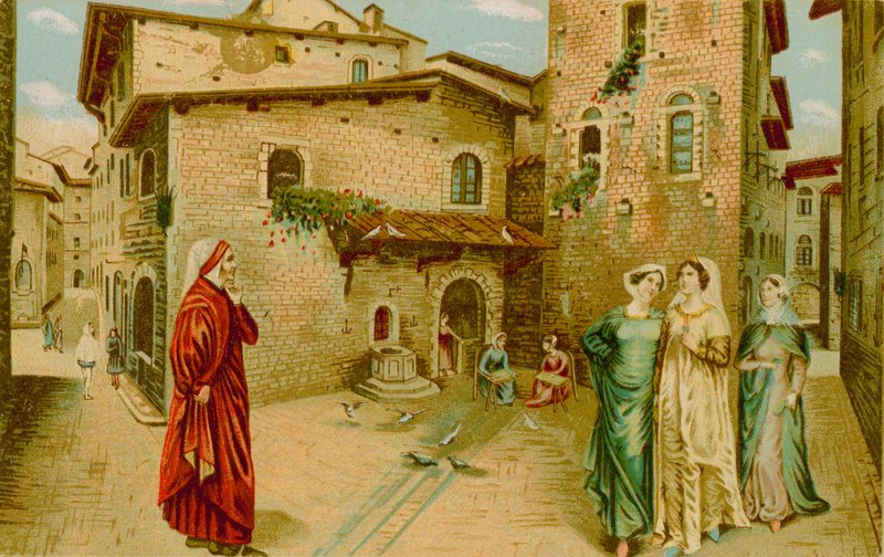 Dante en Beatrice door French School