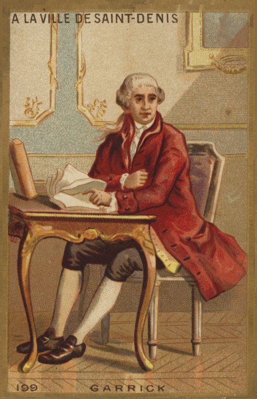 David Garrick in de stad Saint-Denis door French School