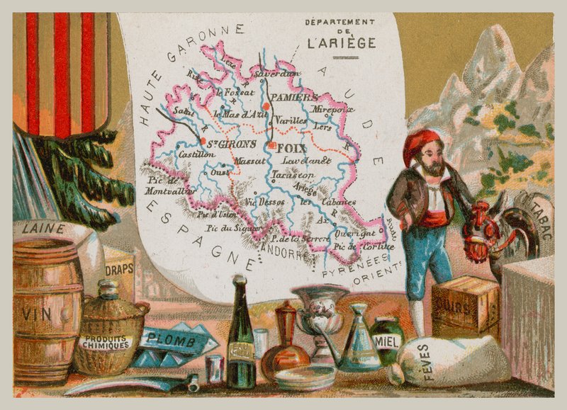 Departement Ariege in zuidwest Frankrijk door French School