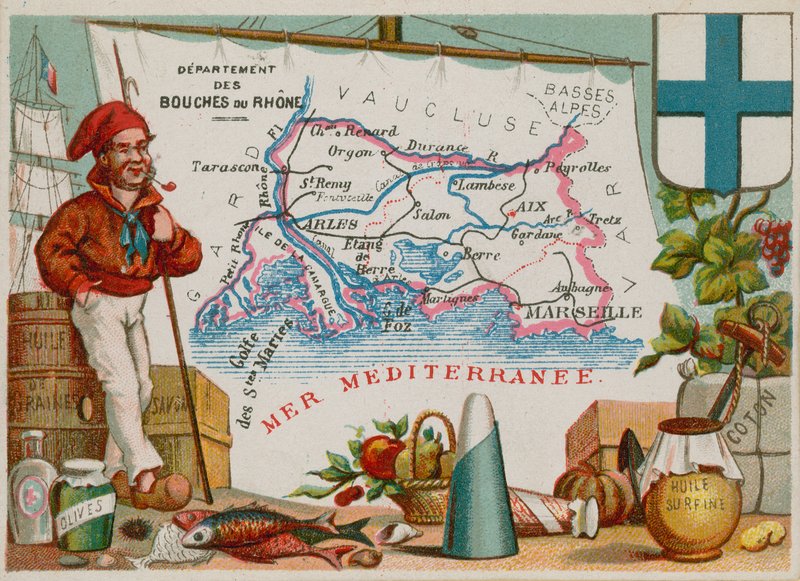 Departement Bouches-du-Rhone in zuid Frankrijk door French School