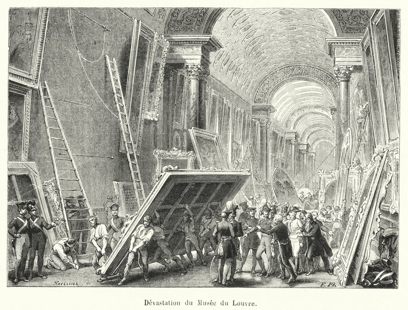 Devastation du Musee du Louvre door French School