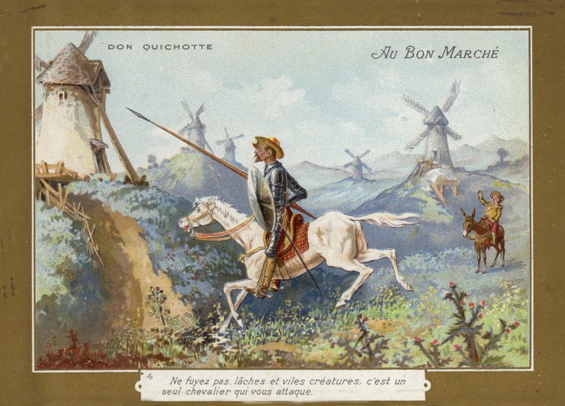 Don Quichot te paard door French School