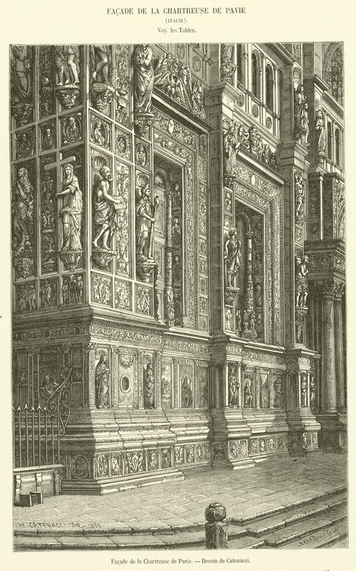 Facade de la Chartreuse de Pavie door French School