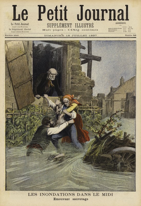 Overstromingen in de Midi, Frankrijk, 1897 door French School