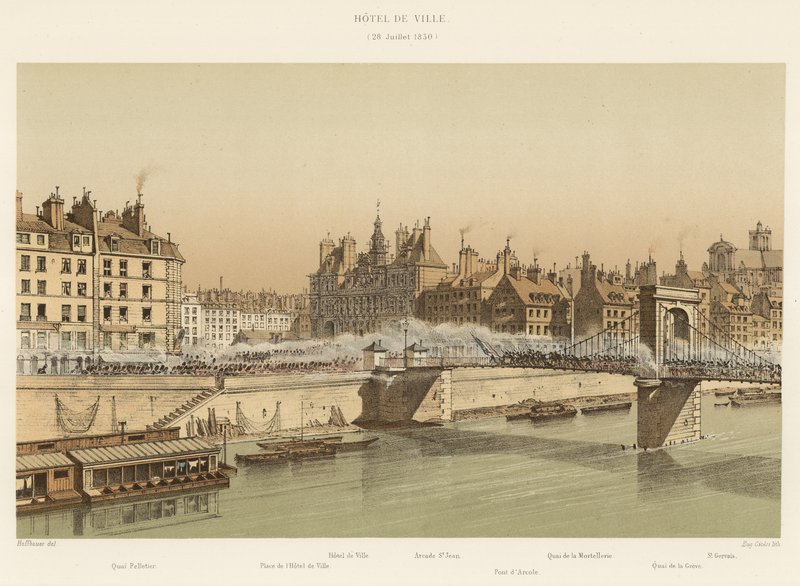 Hôtel de Ville, 28 juli 1830 door French School