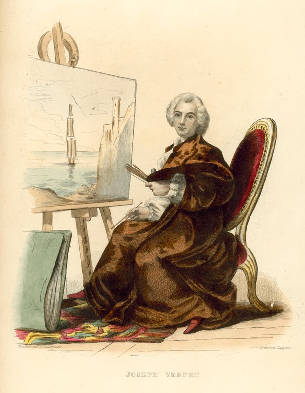 Joseph Vernet (gekleurde gravure) door French School
