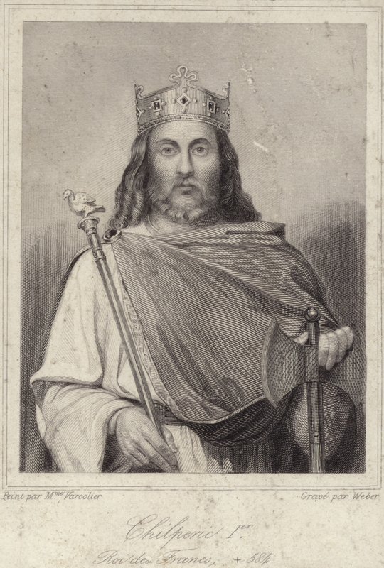 Koning Chilperik I van Neustrië door French School