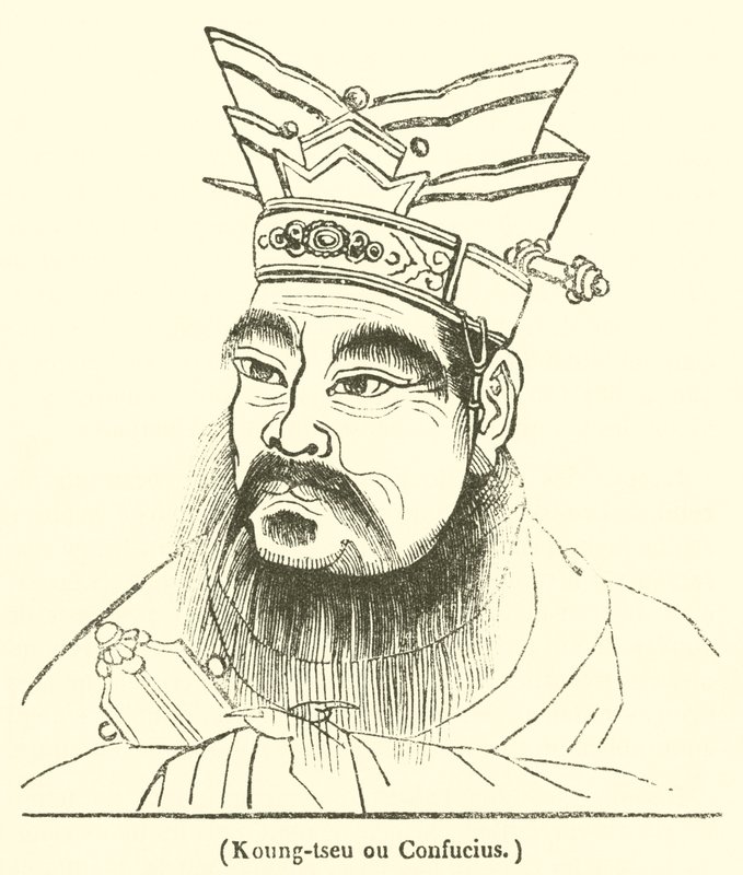 Koung-tseu of Confucius (gravure) door French School