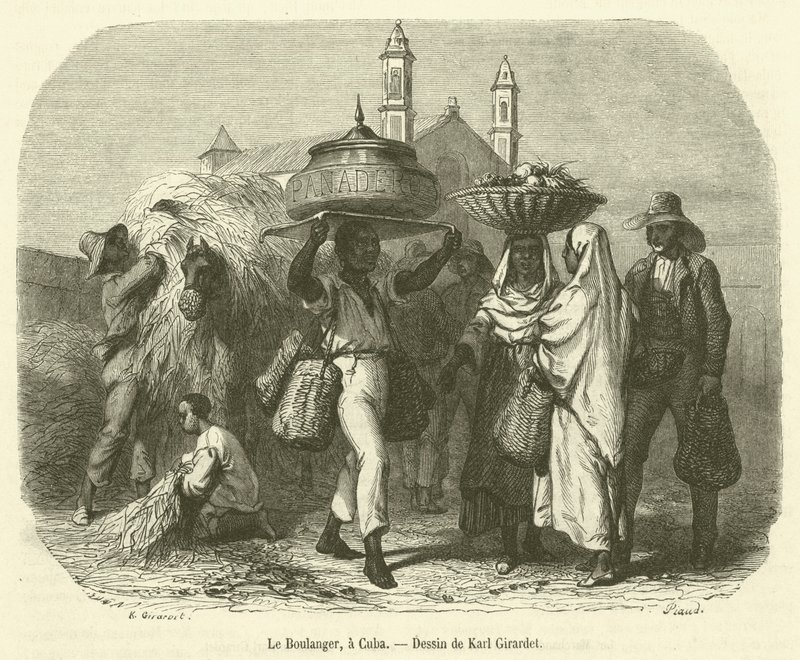 De bakker, in Cuba (gravure) door French School