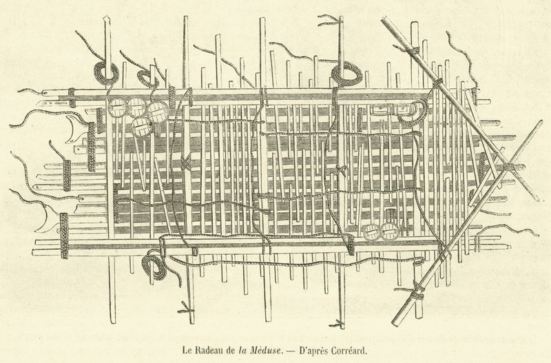 Het vlot van de Medusa (gravure) door French School