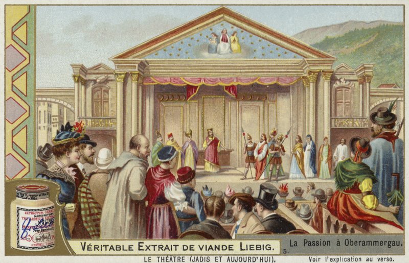 Liebig-kaart met de Oberammergau Passiespel door French School