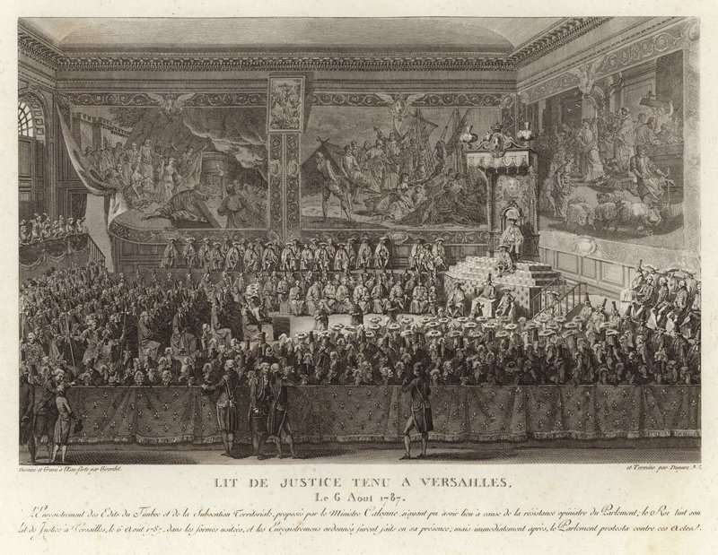 Lit de Justice gehouden in Versailles door French School