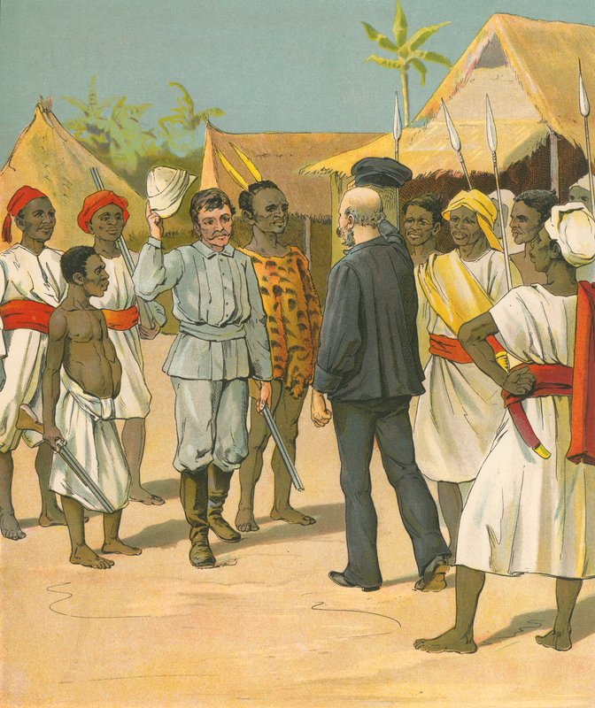 Ontmoeting tussen Stanley en Livingstone door French School