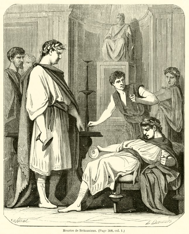 Moord op Britannicus (gravure) door French School