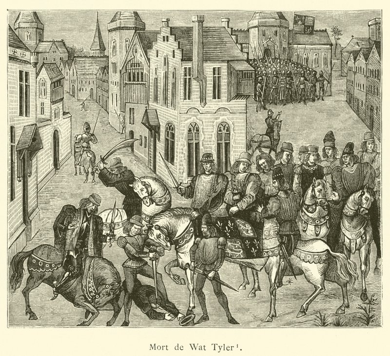 Dood van Wat Tyler (gravure) door French School