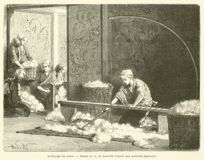 Katoenreiniging (gravure) door French School