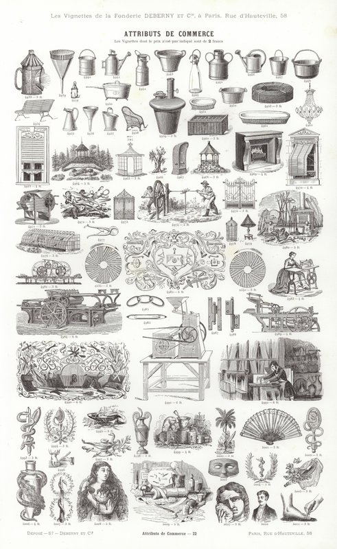 Pagina uit Vignettes Typographiques door French School